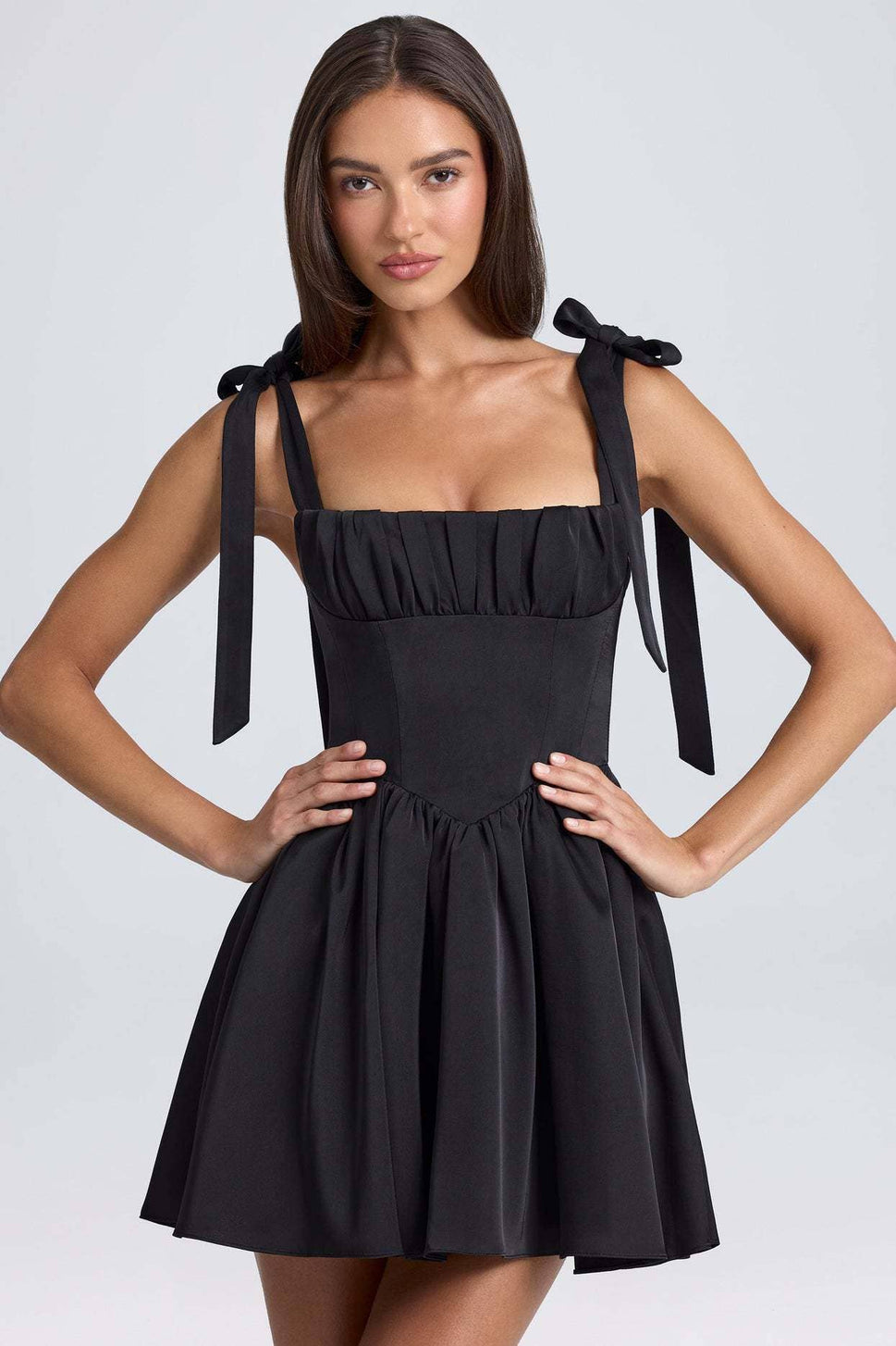 FASHIONABLE SQUARE NECH HIGH WAIST DRESS