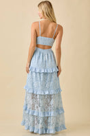 Switch *Lace Maxi Dress With Ruffle Tier And Thigh Slit 3 image