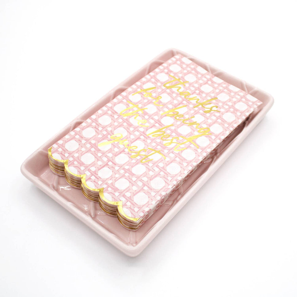 Pink Textured Guest Towel Tray