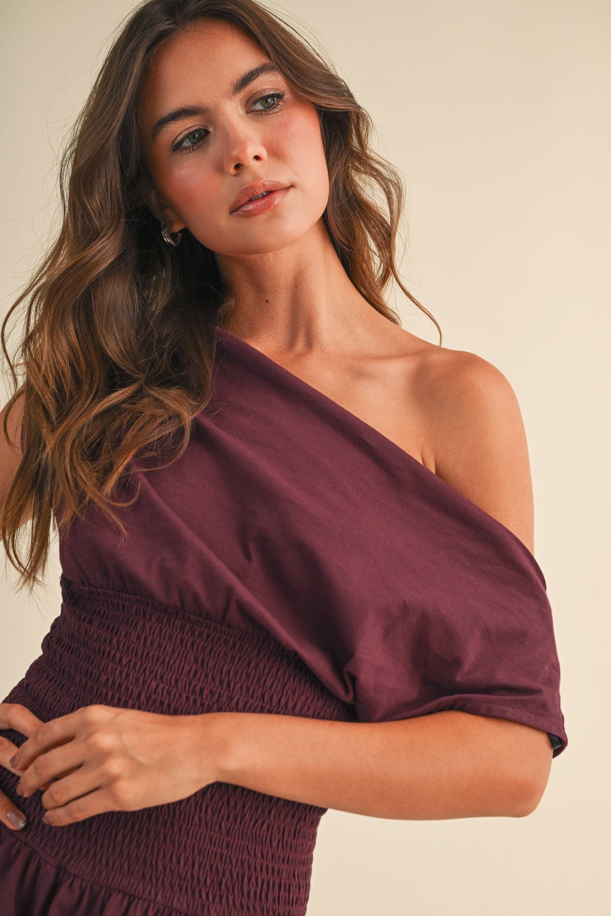 Off The Shoulder Smocked Dress