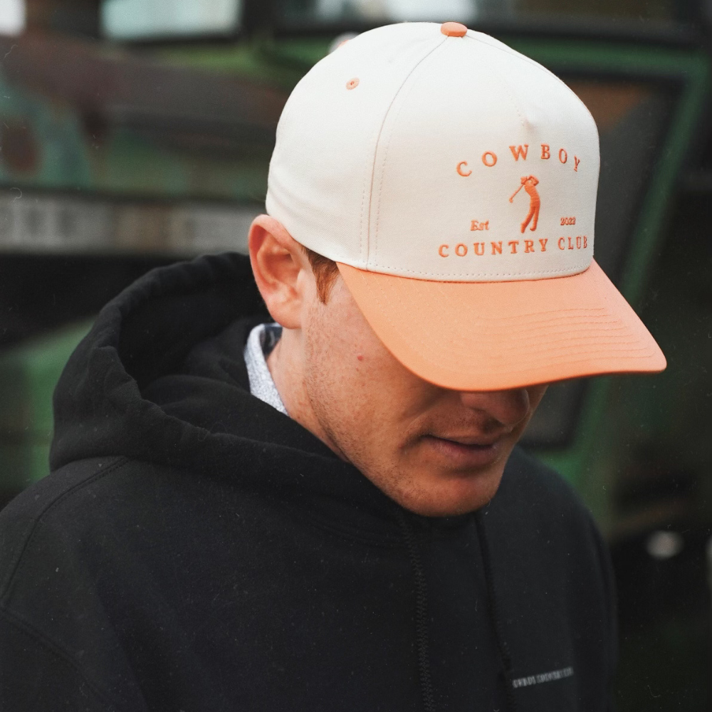 Two Tone Golfer Hat: Orange