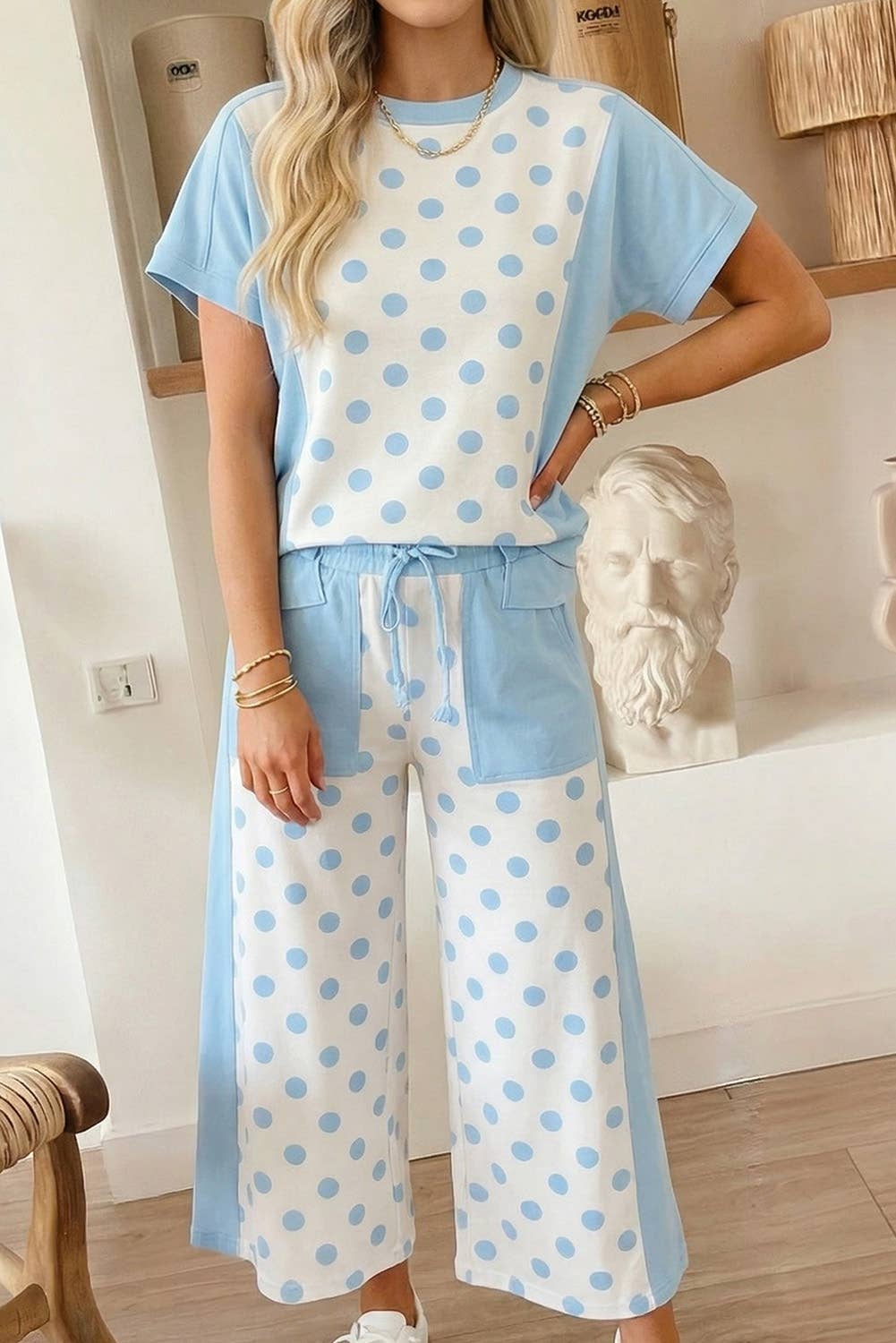 Blue Polka Dot Set