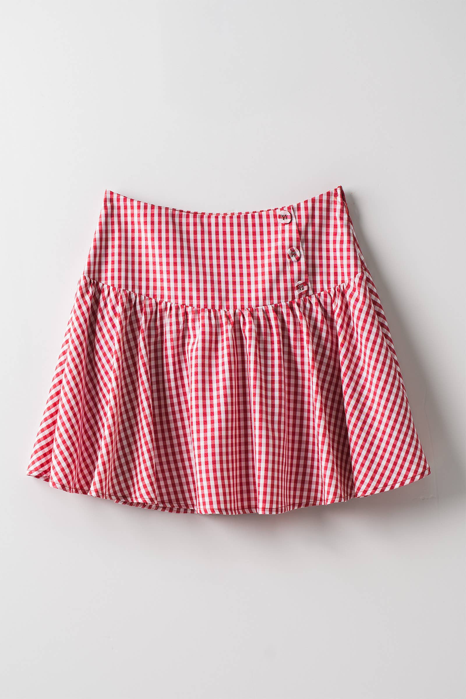 Countryside Comfort Lined Mini Skirt: Red