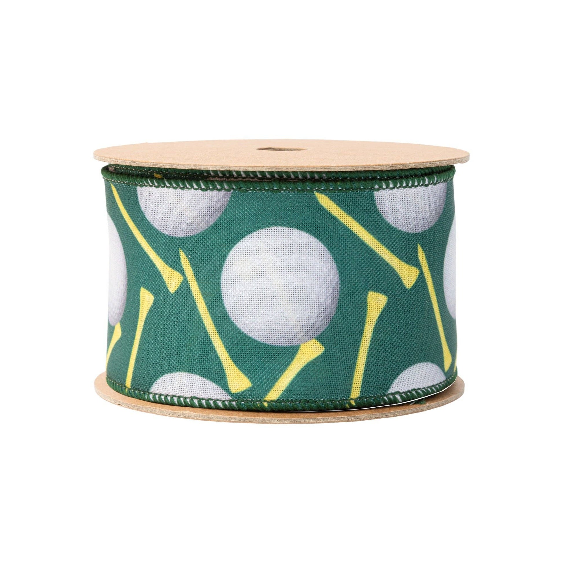2 1/2" Wired Ribbon | Golf Balls and Tees | 10 Yard Roll