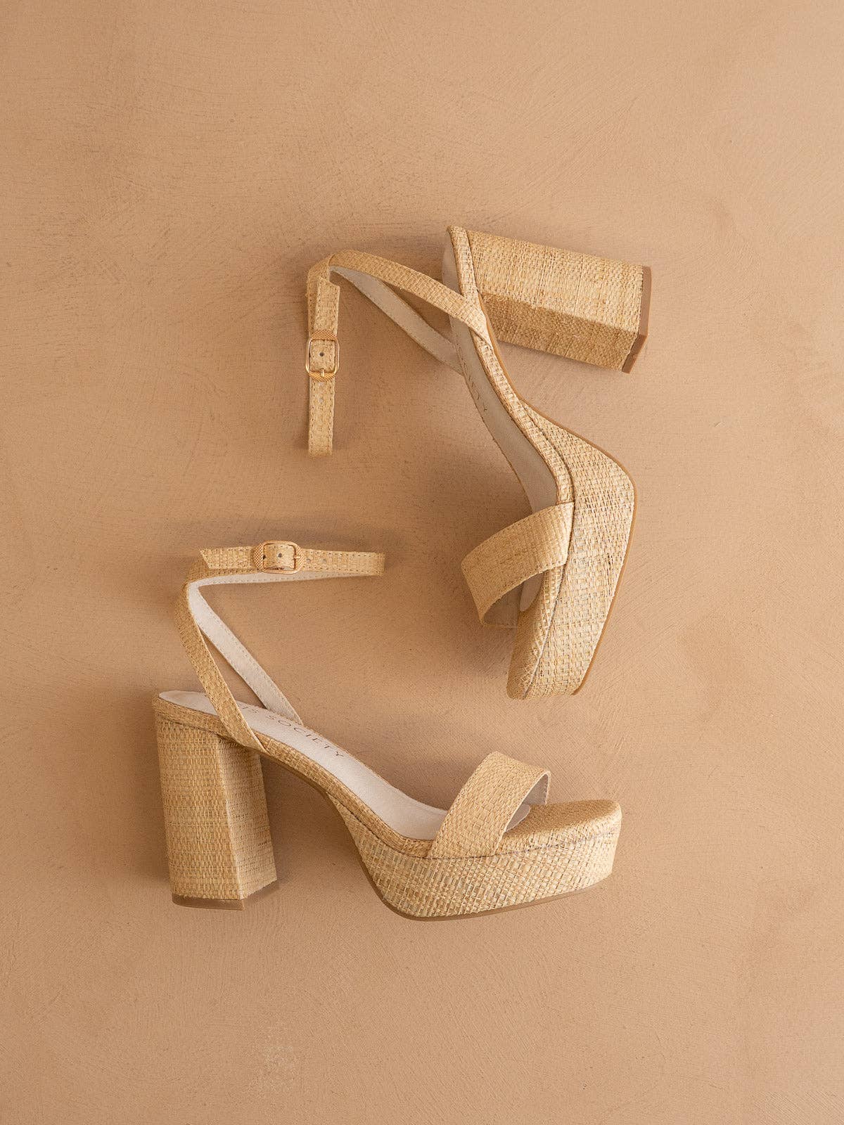 The Olympia | Natural Raffia Platform Heel