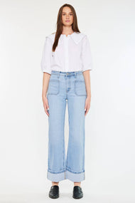 OPEN PACK HIGH RISE WIDE LEG JEANS-KC2603M