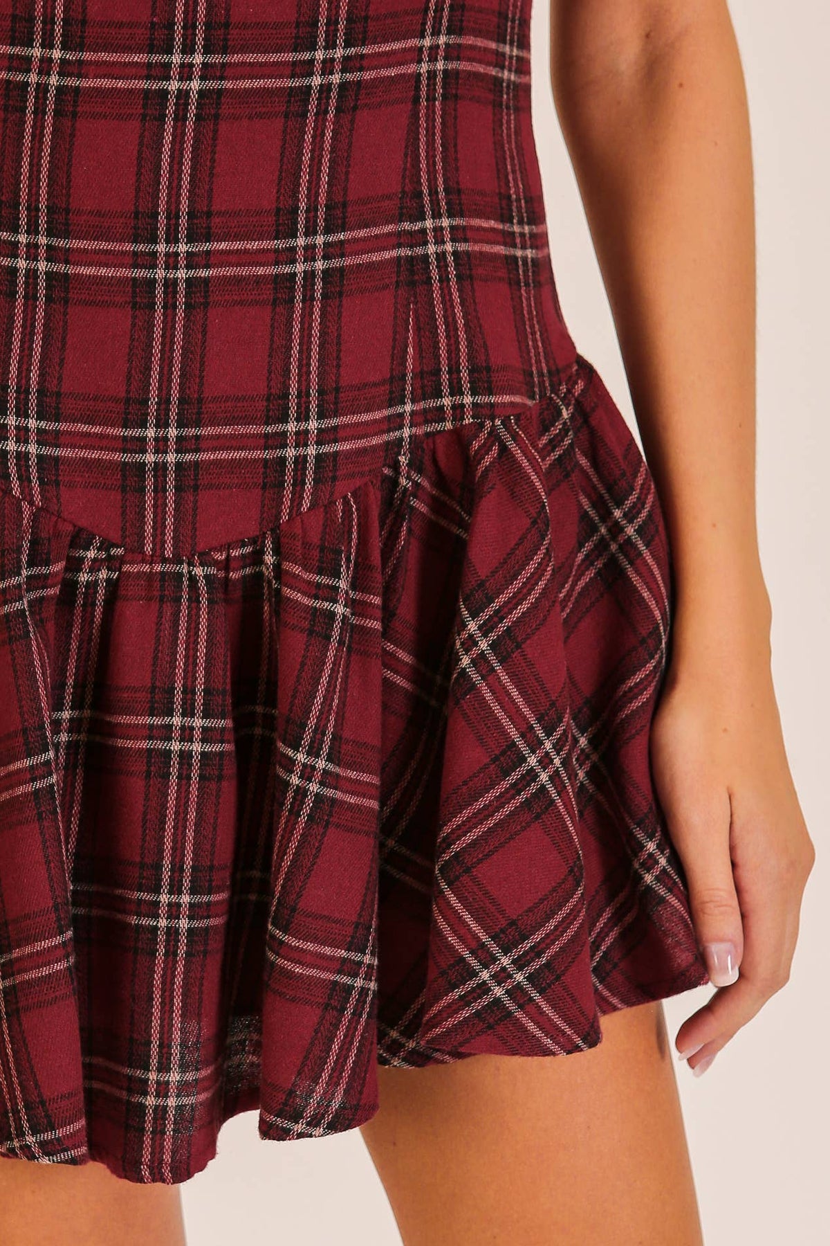 Plaid Drop Waist Mini Dress