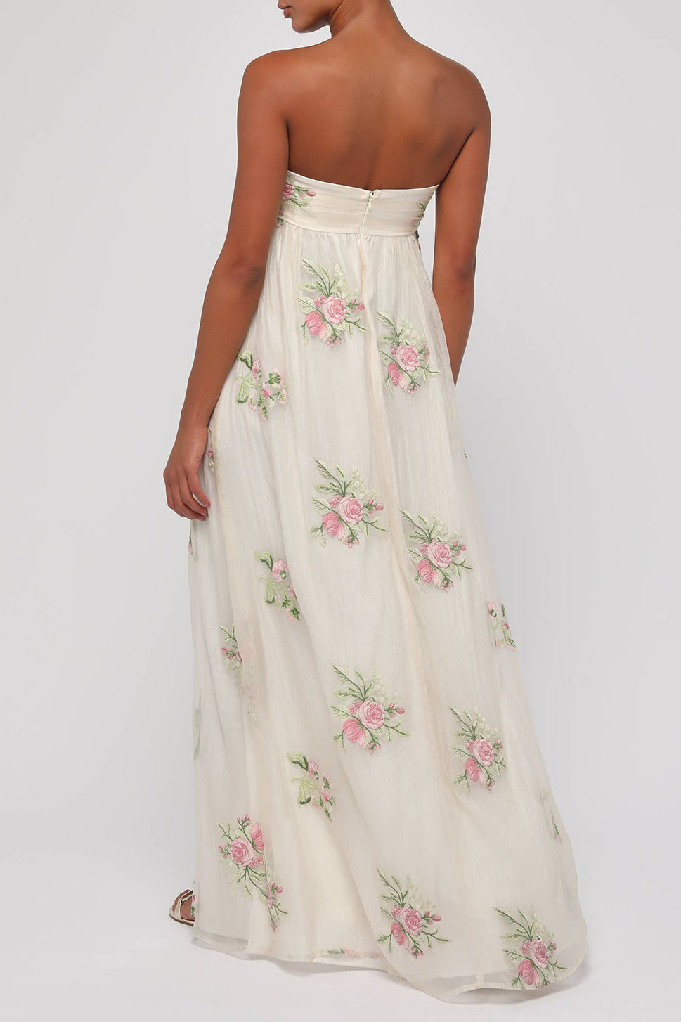 Fiona Strapless Embriodered Maxi Dress