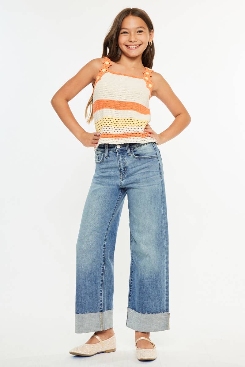 :, /)
    *   Retain: "YOUTH HIGH RISE CROP WIDE-