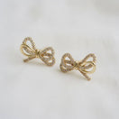 Switch Cubic Zirconia Knot Bow Stud Earrings 3 image