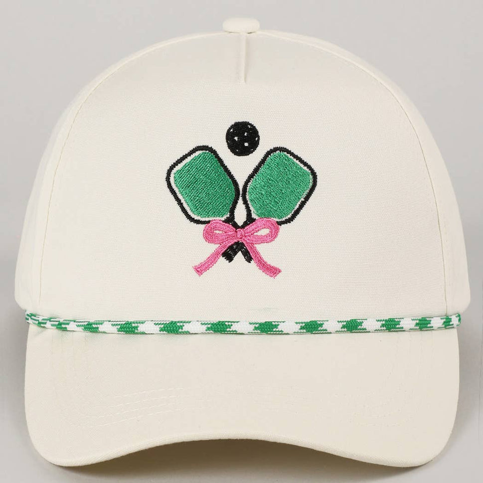 PICKLEBALL ROBBON EMBROIDERY TRUCKER HAT