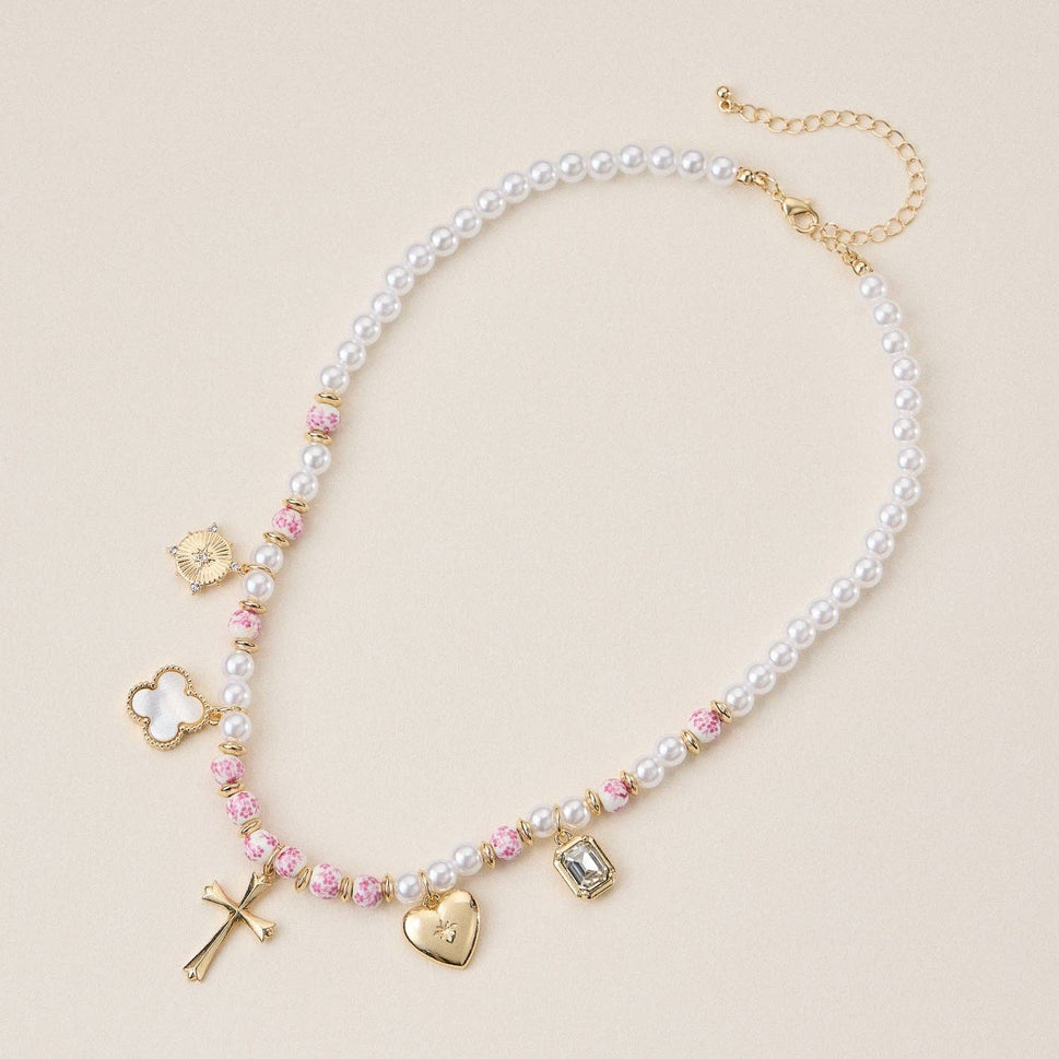 Faith & Love Necklace: Pink