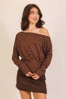 Switch Polka Dot One-Shoulder Ruched Top 3 image