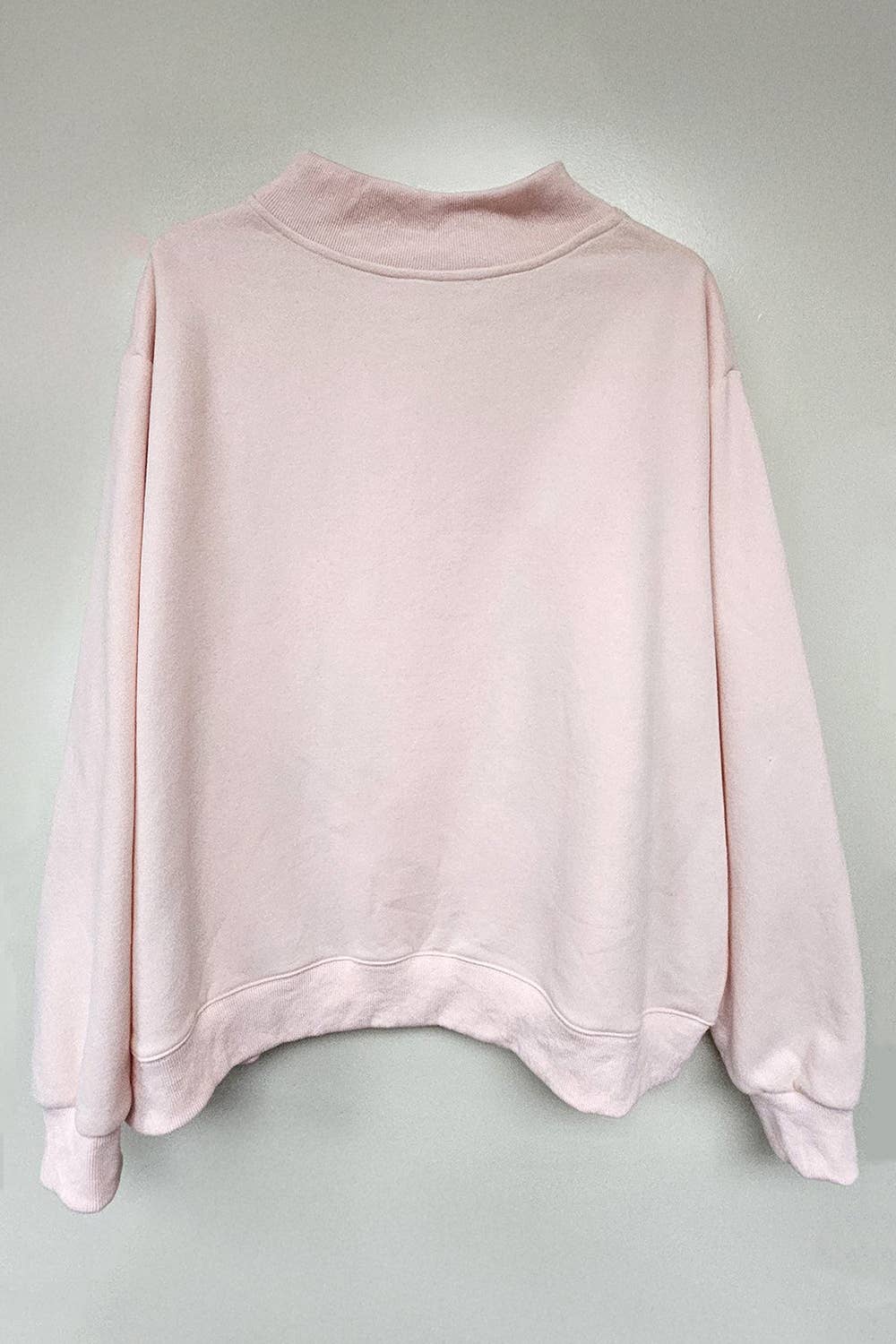 Blessed Embroidered Mockneck Sweatshirt : BABY PINK