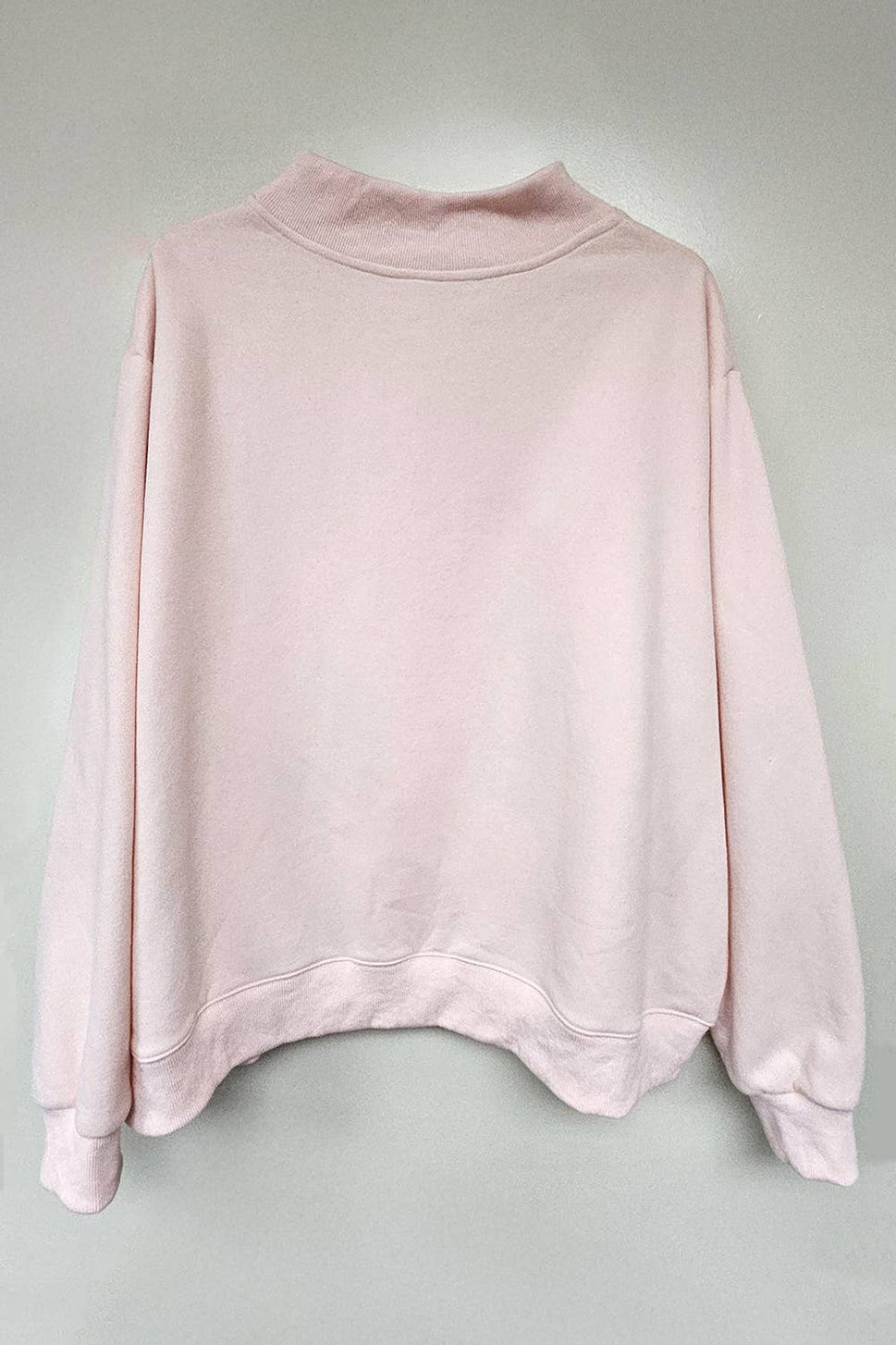 Blessed Embroidered Mockneck Sweatshirt : BABY PINK