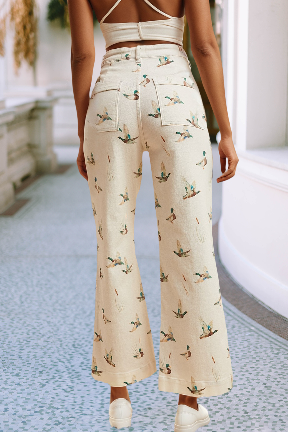 Mallard Duck Wide Leg Denim Jeans