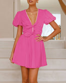 Switch V-NECK BOW-KNOT DETAIL MINI DRESS 3 image