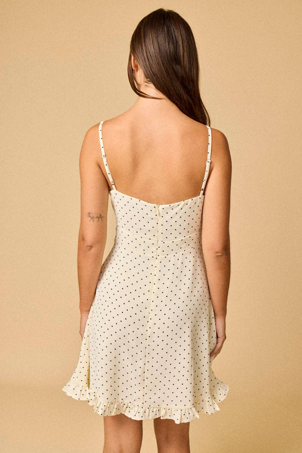Caroline Polka Dot Dress: Cream/Black