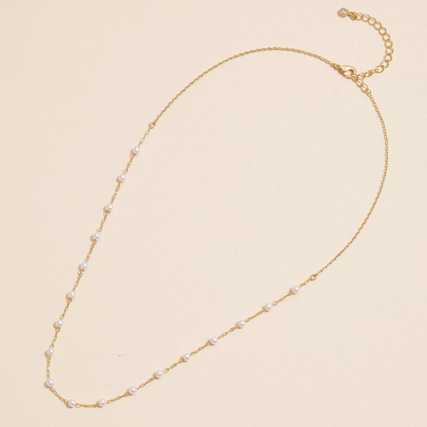 18K Classic Pearl Link Gold Dipped Necklace