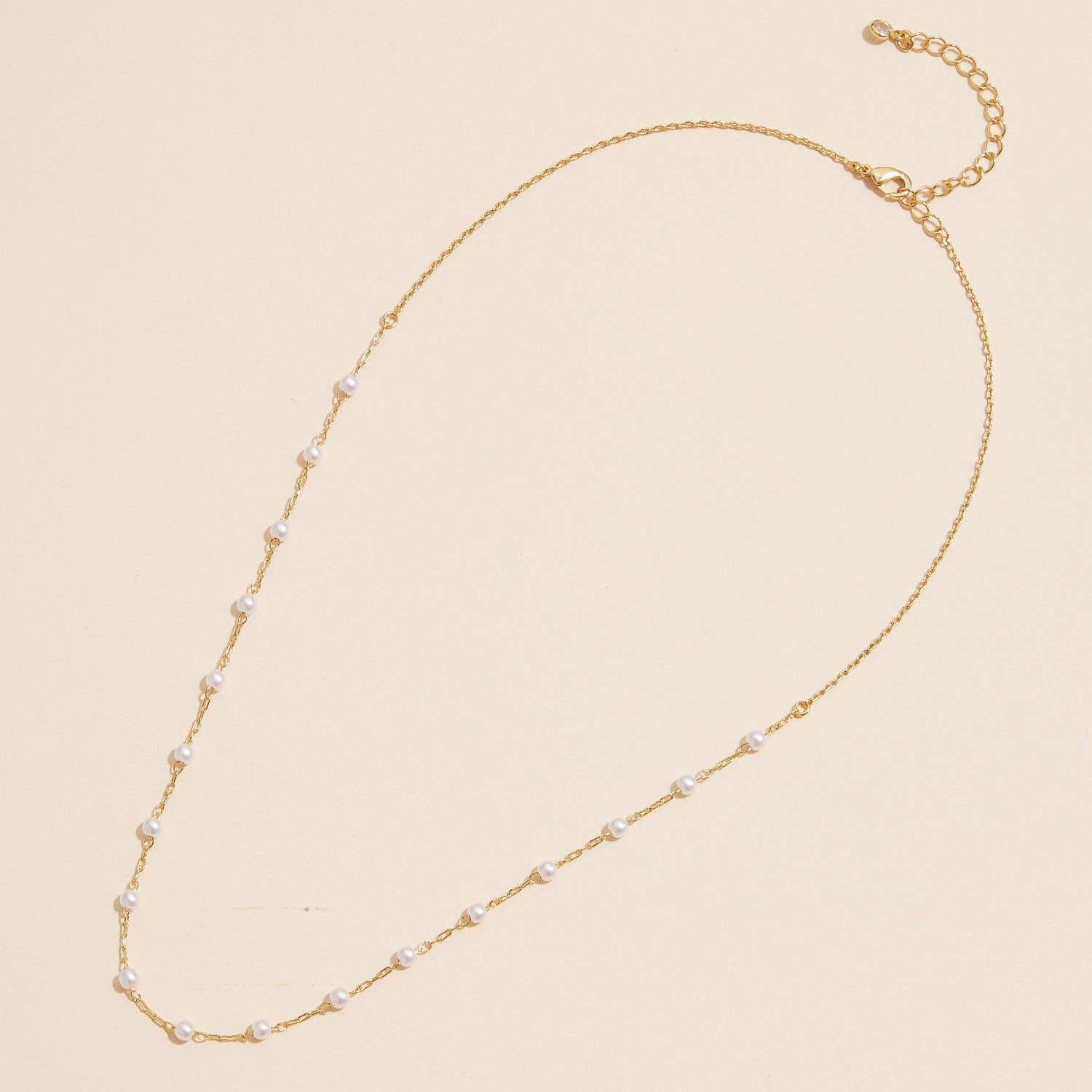 18K Classic Pearl Link Gold Dipped Necklace