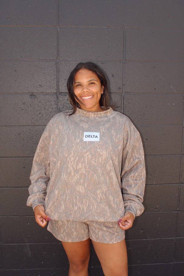 Delta Dark Camo Mockneck Short Set