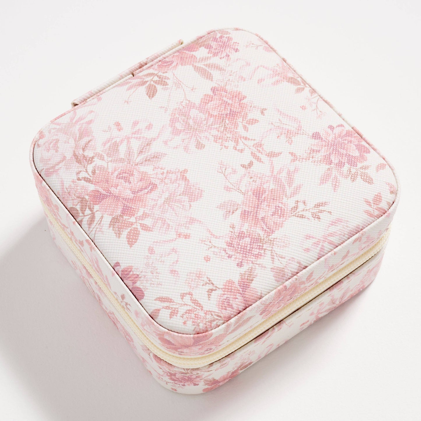 Floral Travel Jewelry Box with Mirror