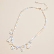 PEARL CHARM NECKLACE WITH GOLD ACCENTS