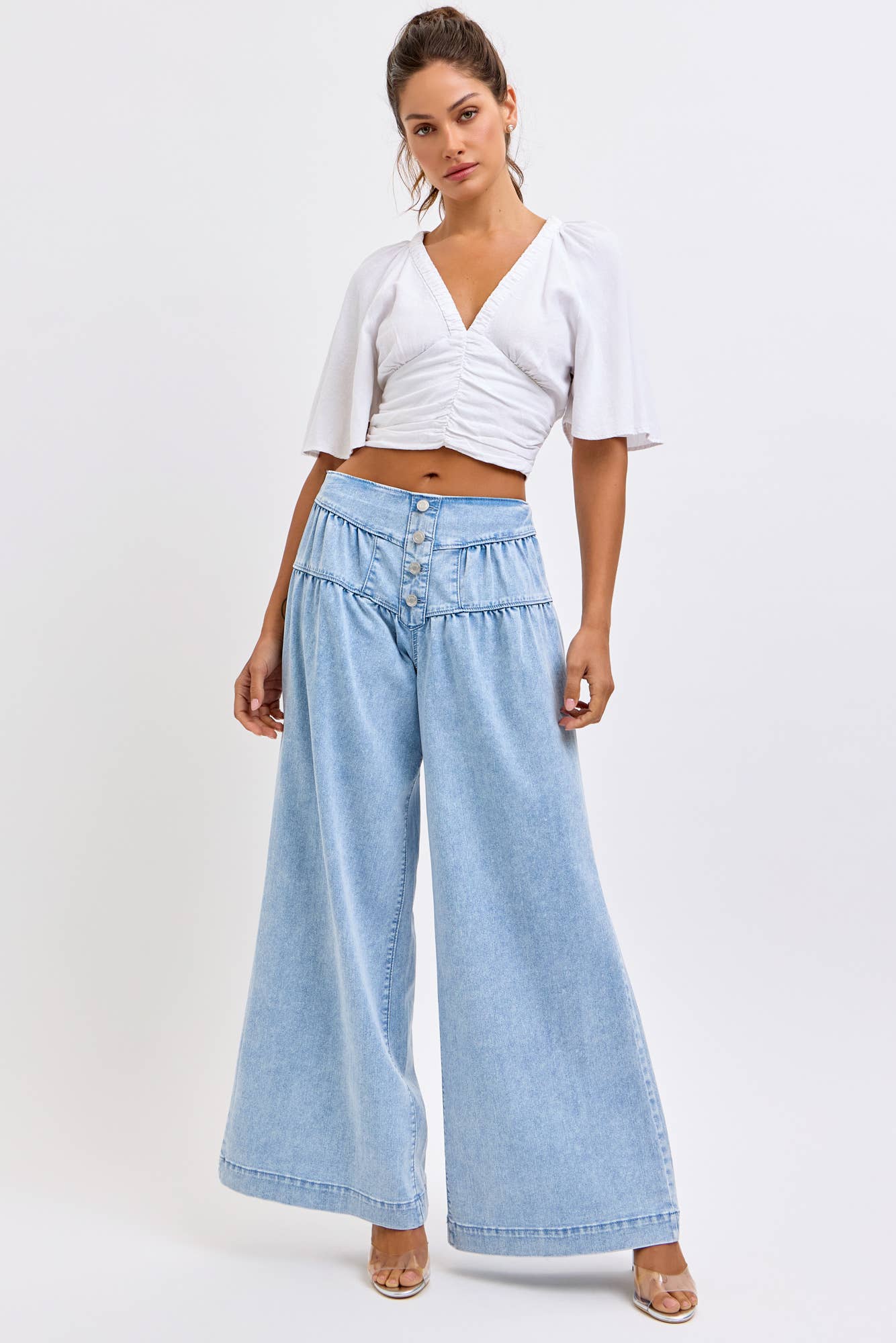 4 Button High Rise Wide Leg [AB99852LT]