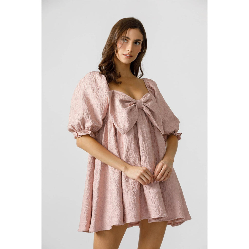 PINK ROSE BABYDOLL MINI DRESS