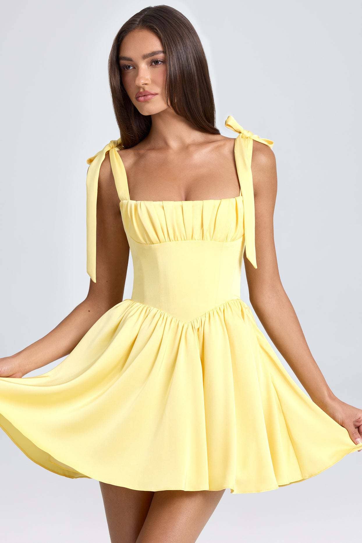 FASHIONABLE SQUARE NECH HIGH WAIST DRESS