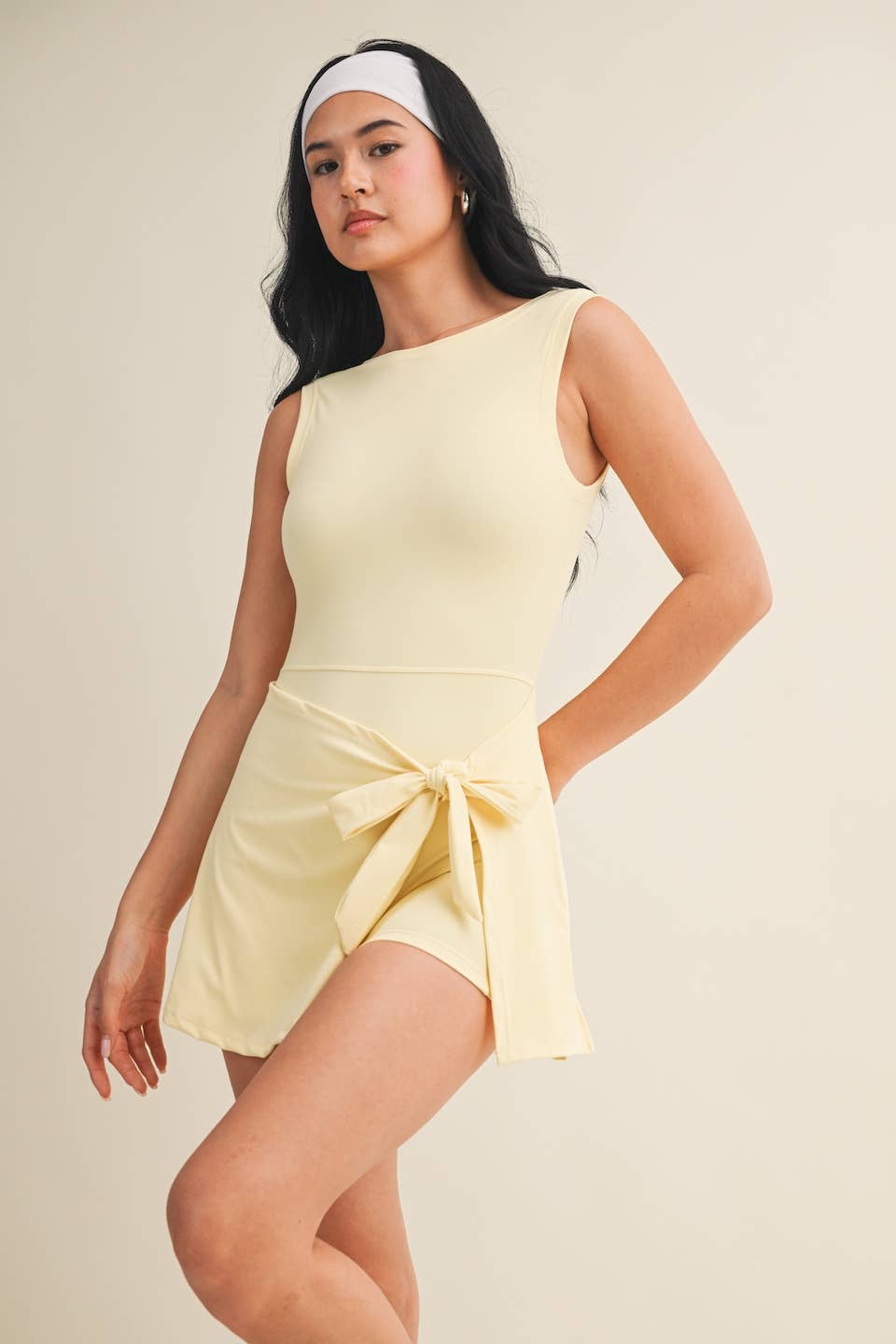 *Sleeveless Wrap Tie Front Dress