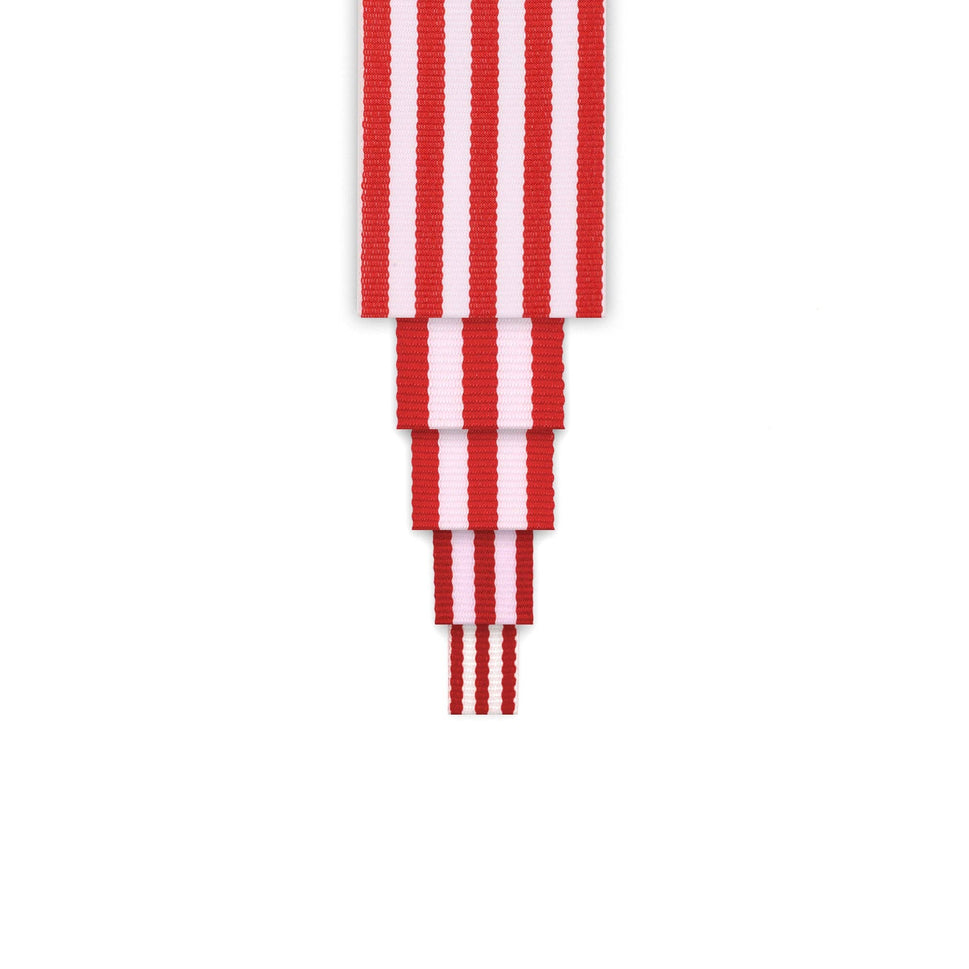 1" Striped Ribbon | 100 Yard Roll: Red