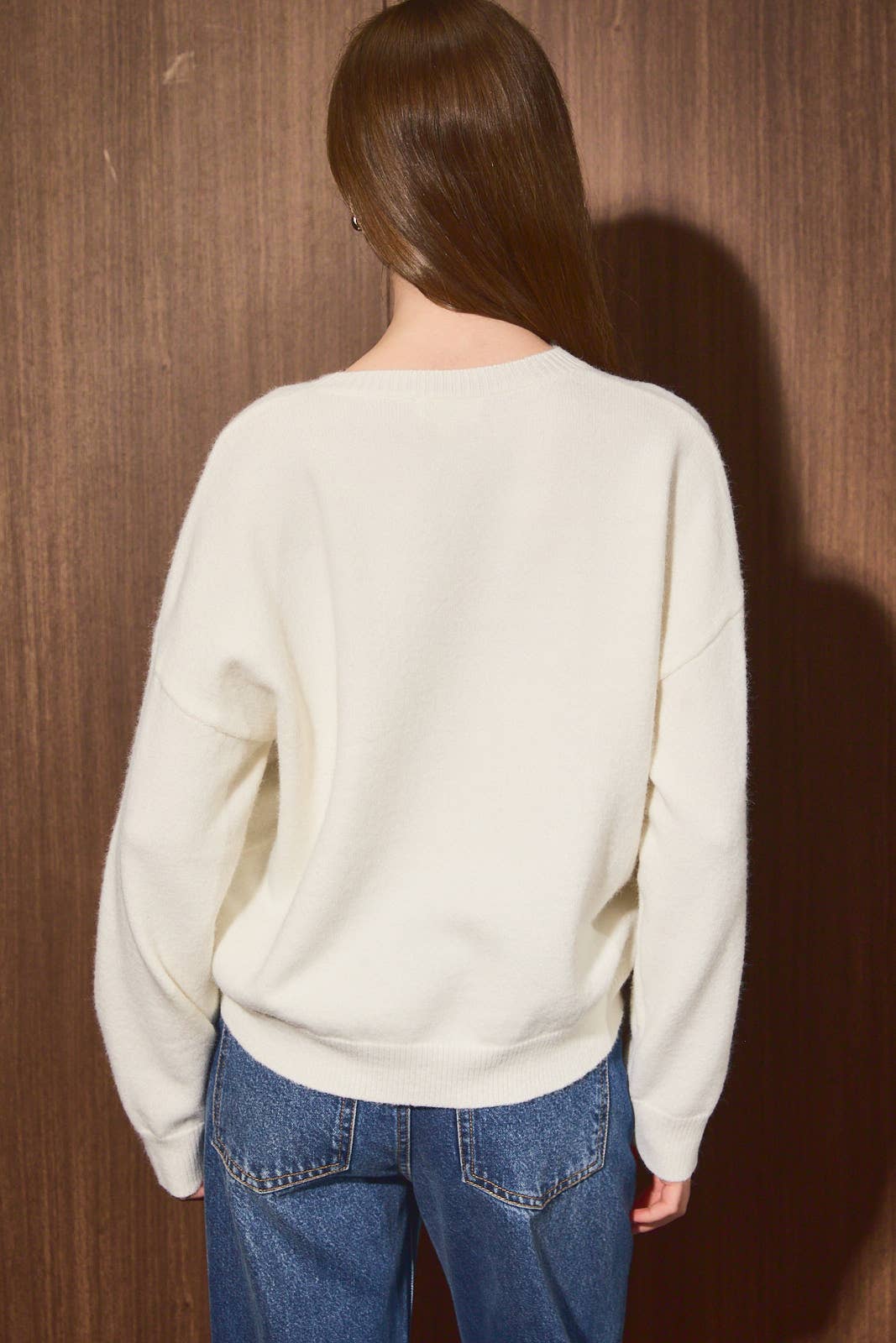 Oversized Game Day Dog Graphic Knit Sweater