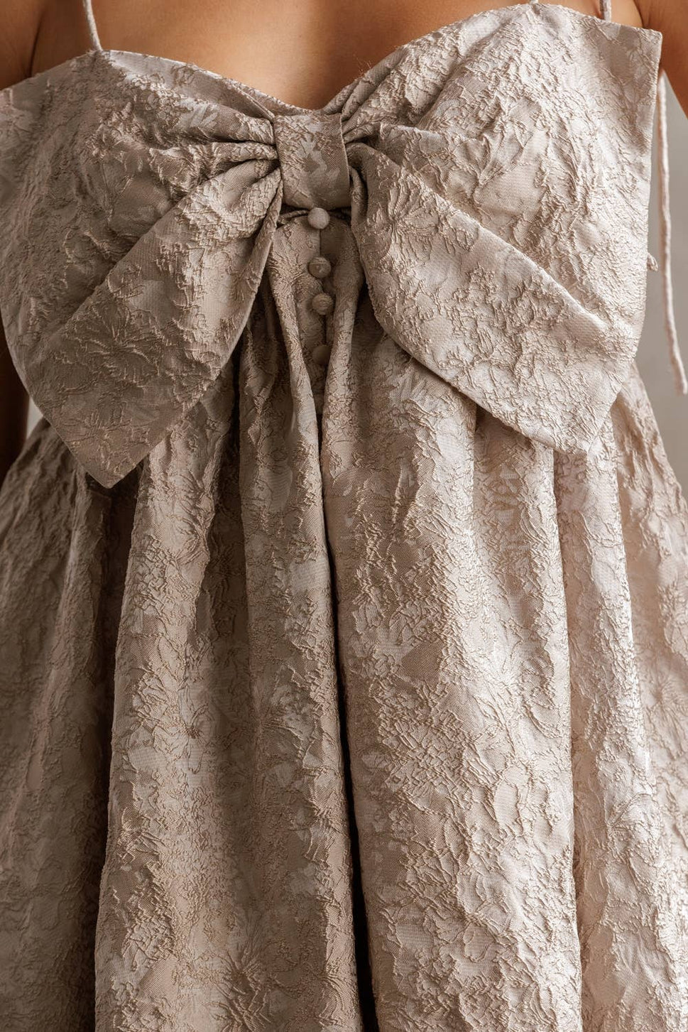 JACQUARD BOW MINI DRESS