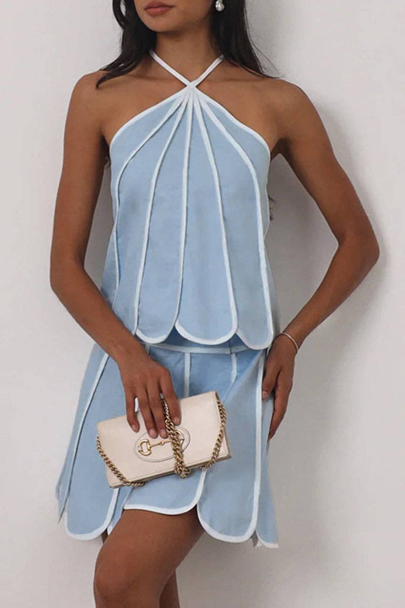 Petal Halter Skirt Set