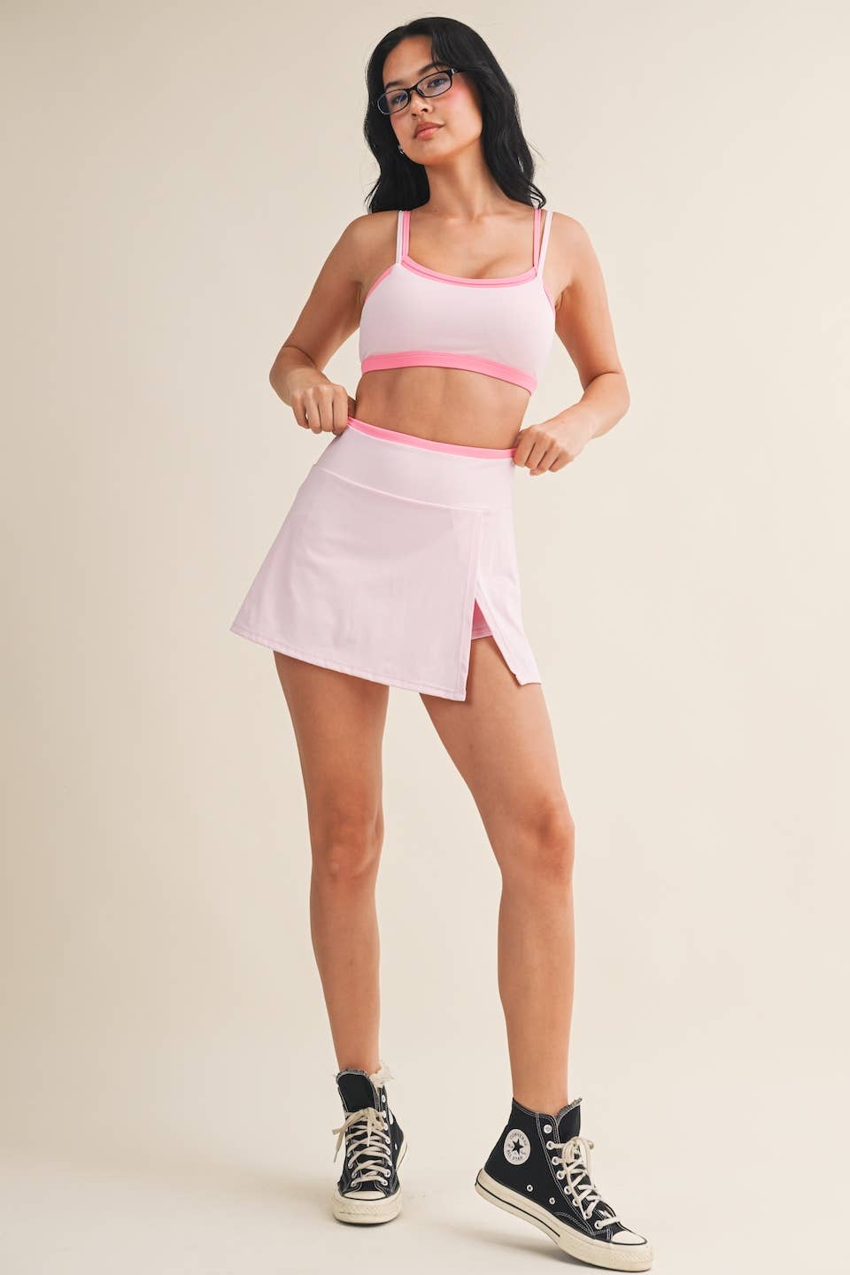 Contrast Binding Skort with Slit