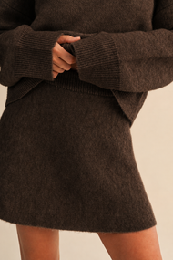 Long Sleeve Sweater Top and Flared Mini Skirt Set