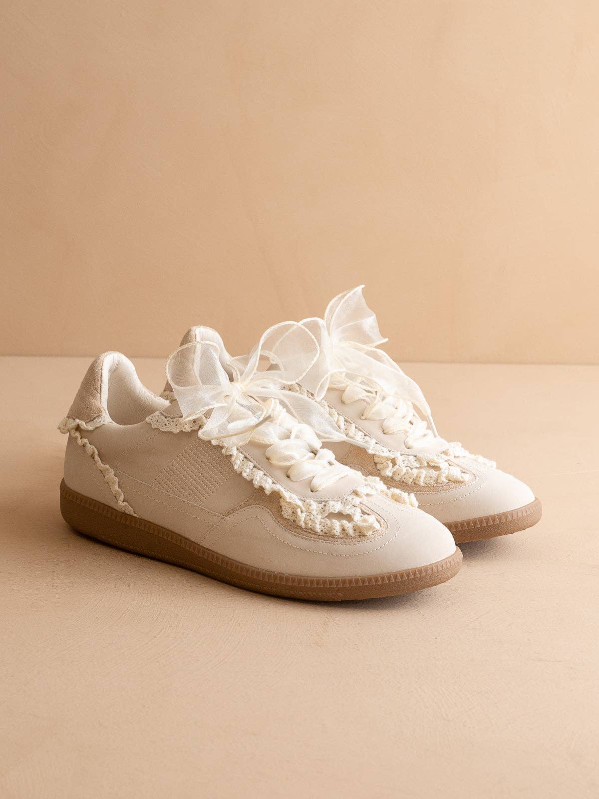 The April | Lace-Trimmed Retro Sneaker