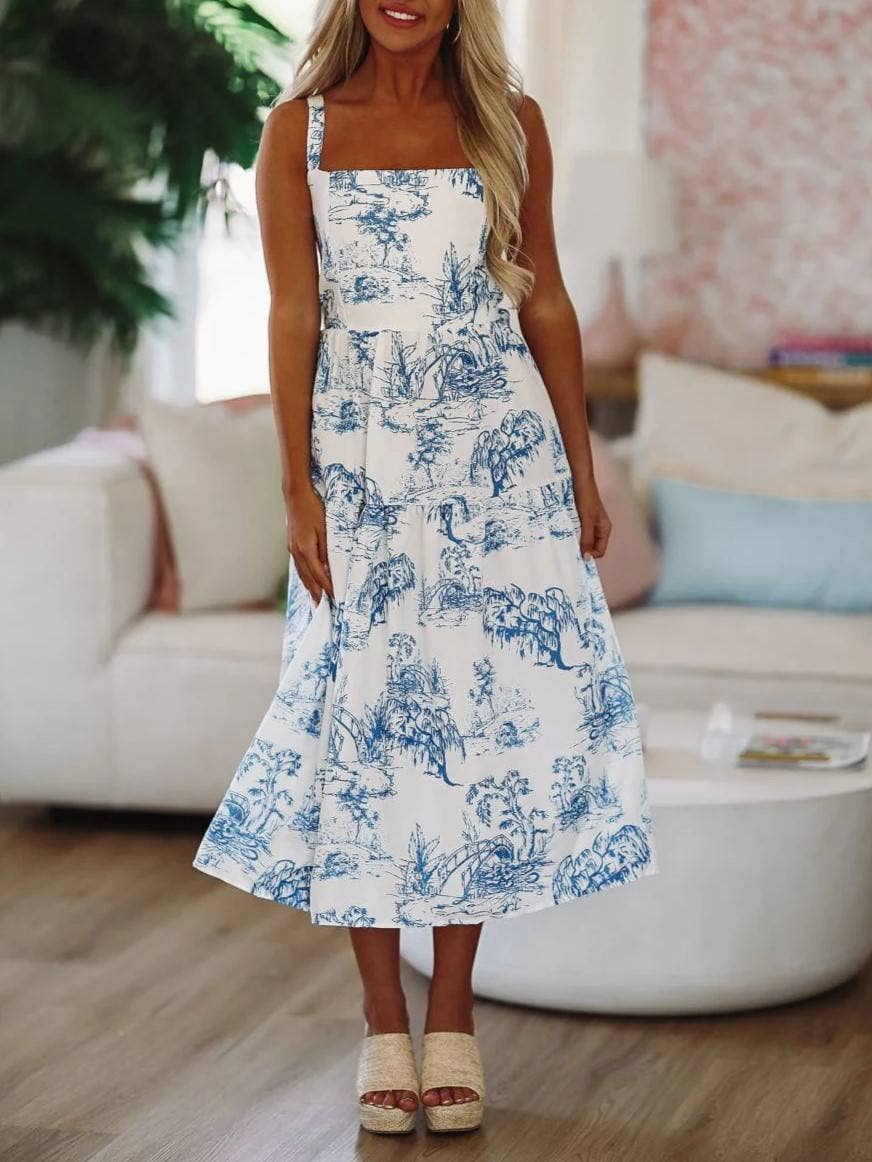 Floral Toile Bow Dress