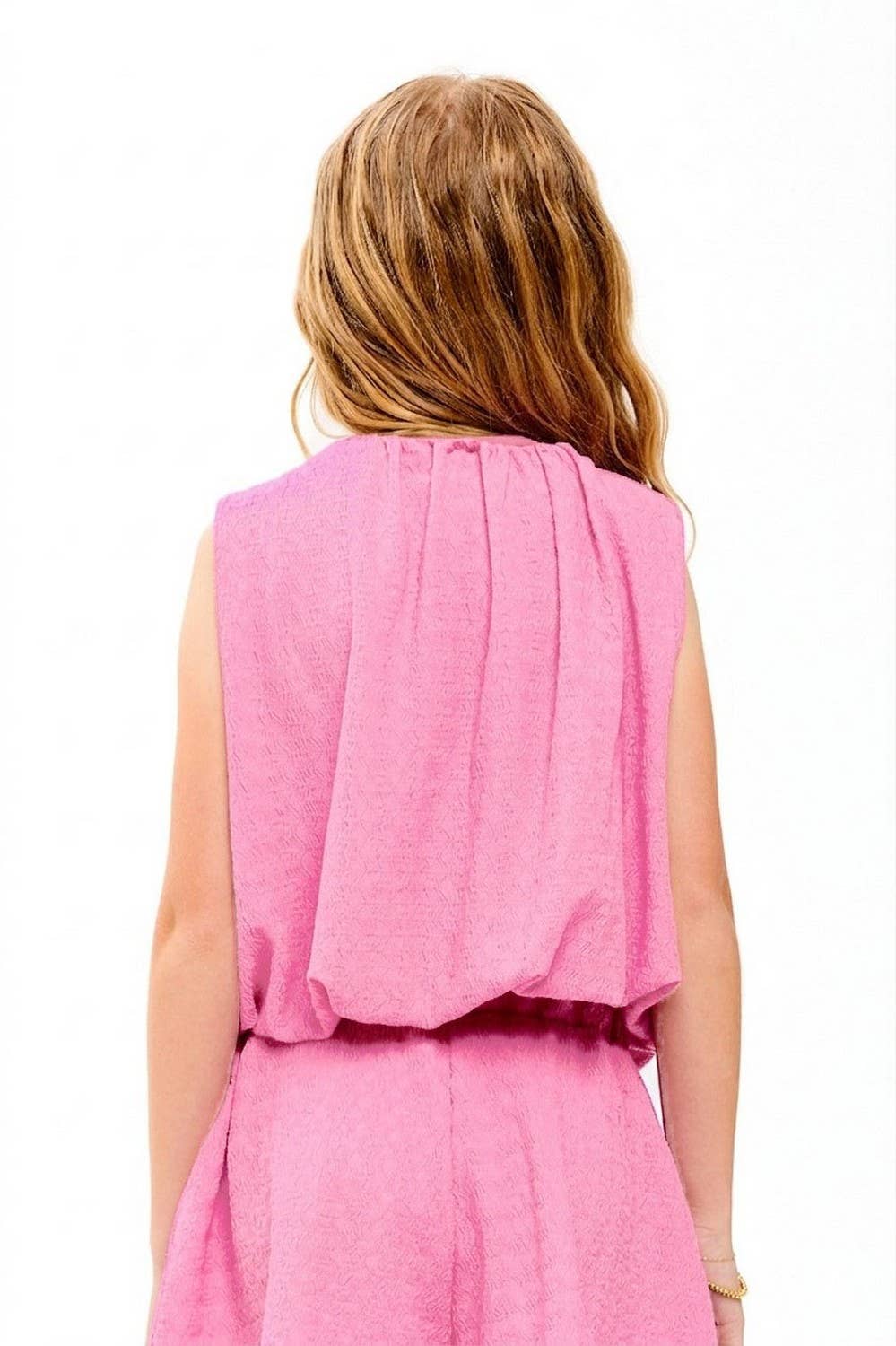 Curly Wrinkled Sleeveless Bubble Top