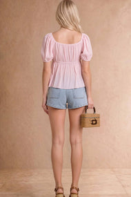 Ribbon Lace Peasant Blouse – Romantic Cottagecore Top