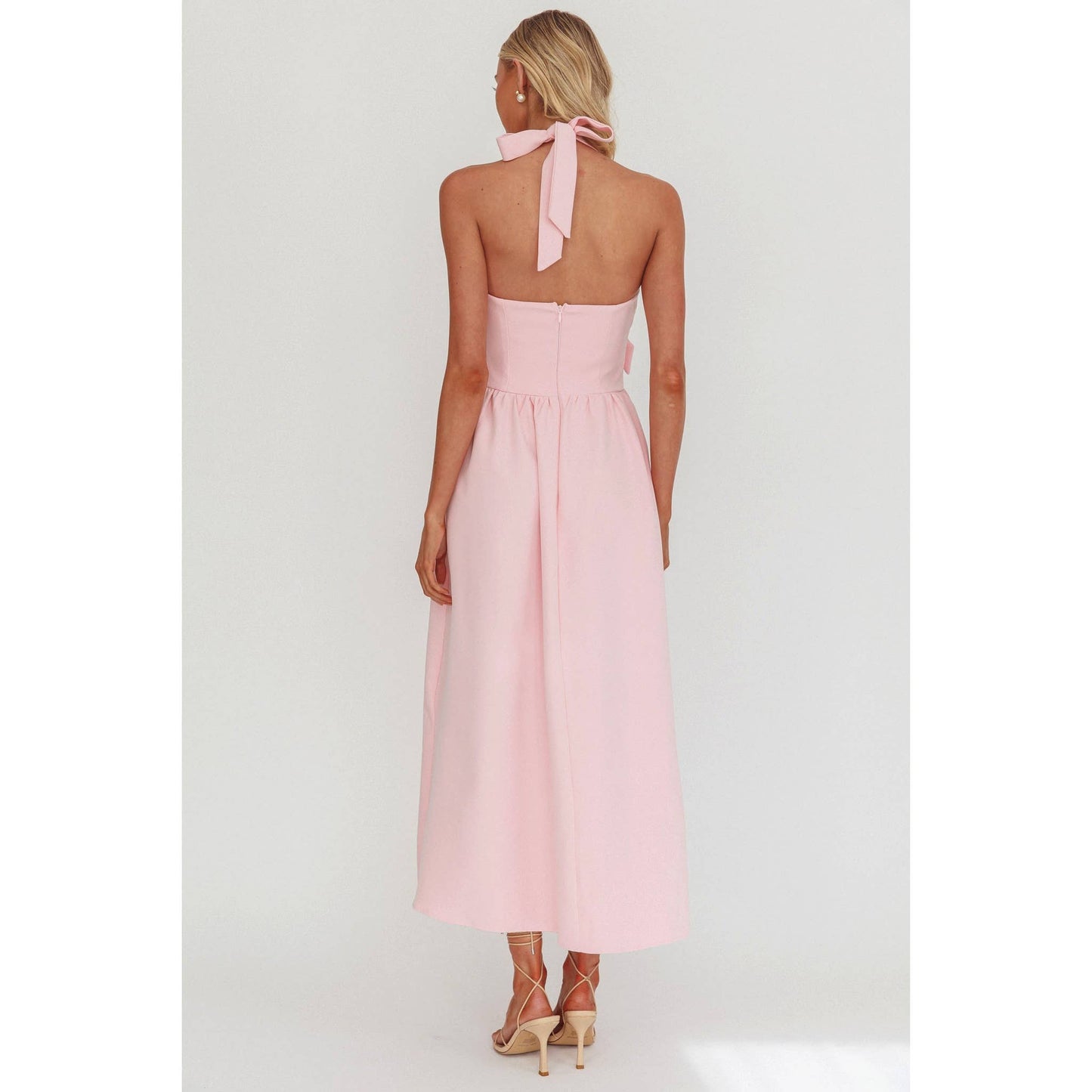 Rose Bow Maxi Dress: Pink Sorbet