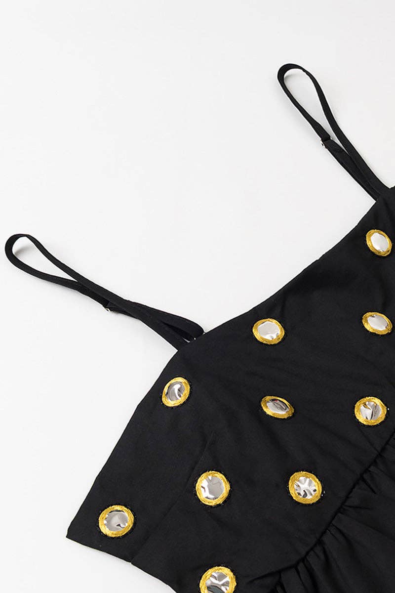 Polka Dot Spaghetti Strap Set Yellow