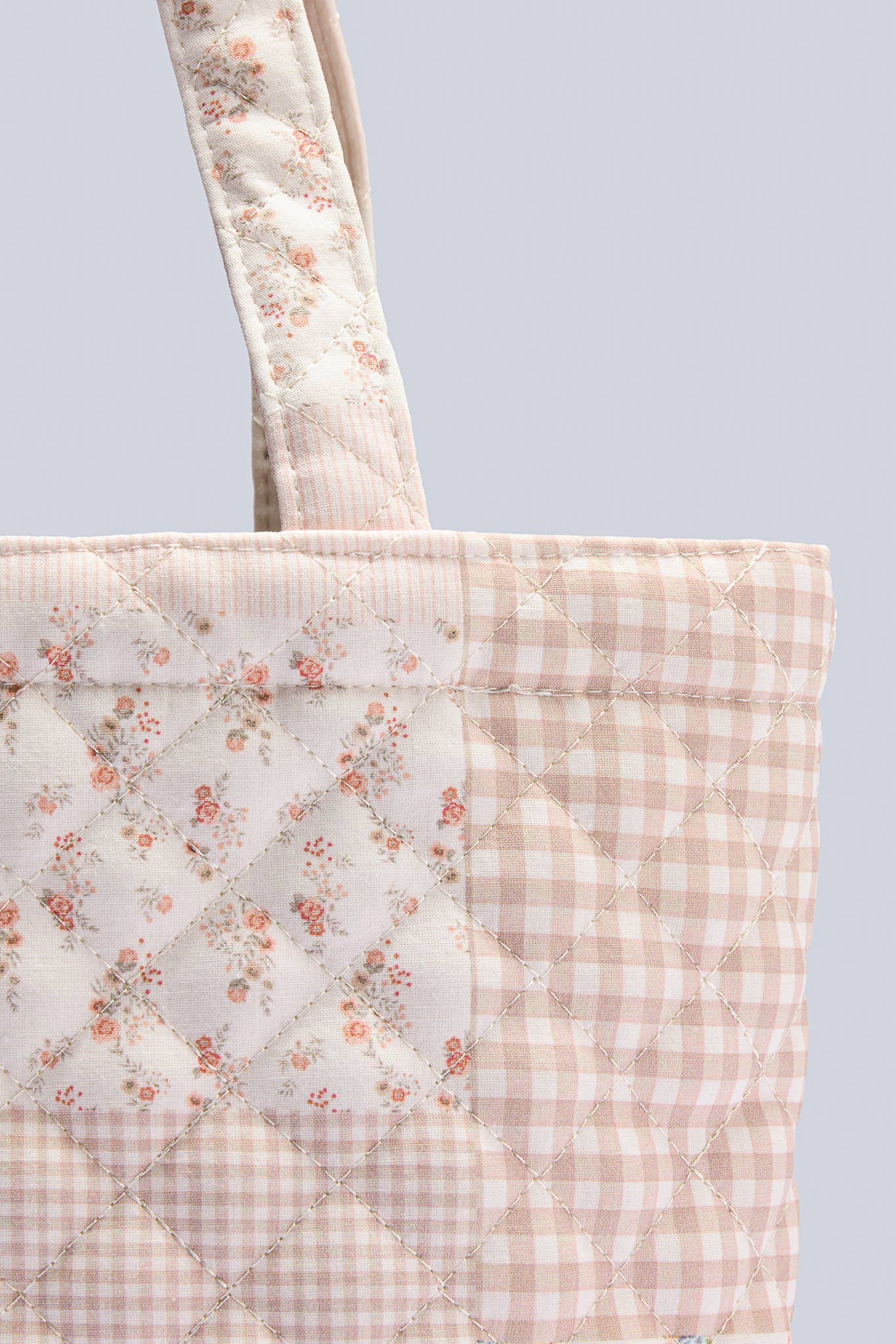 Blush Patchwork Quilted Tote Bag
