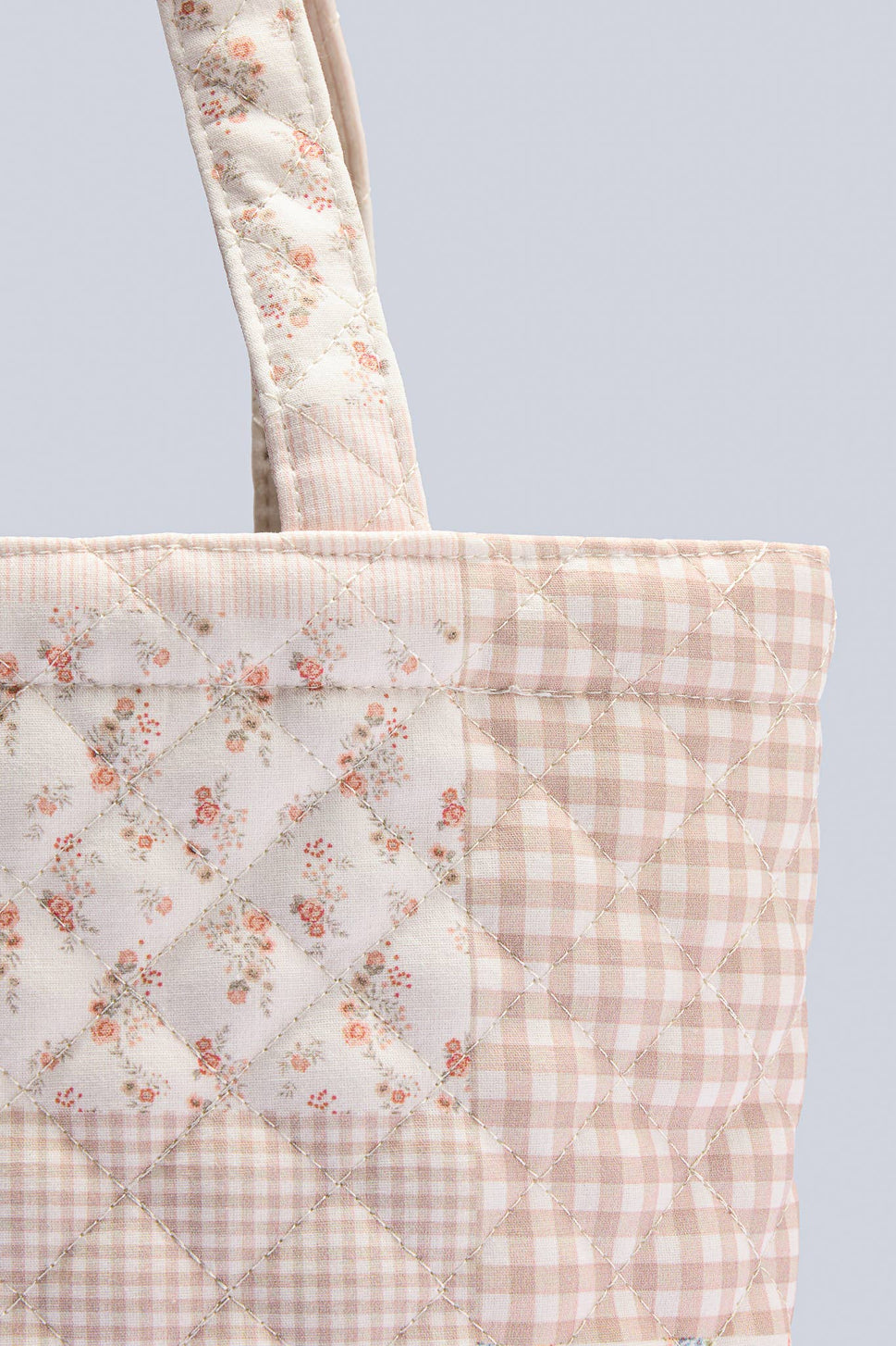 Blush Patchwork Quilted Tote Bag