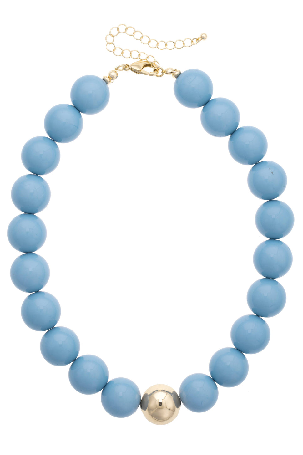 Marjorie Game Day Beaded Necklace: Light Blue