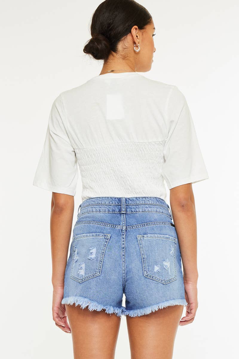 denim mom shorts