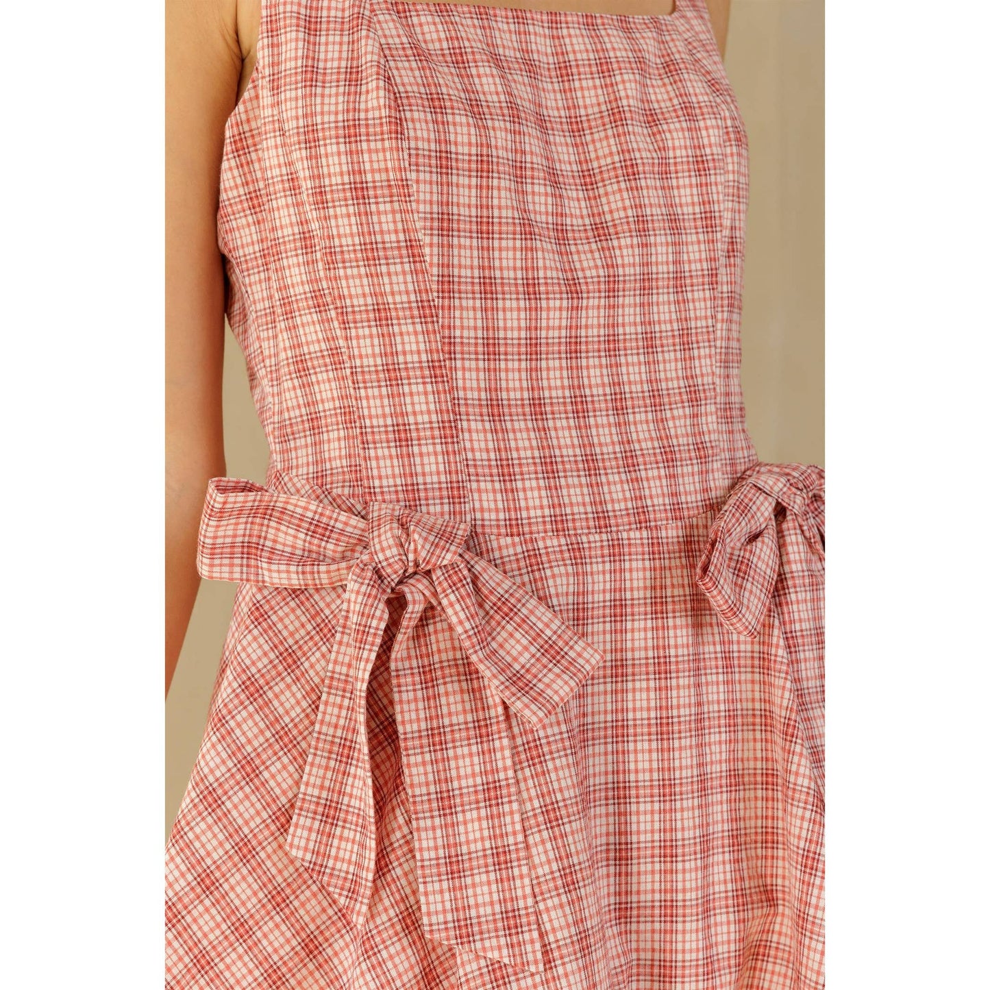 WHITE RED BOW DETAIL MINI DRESS