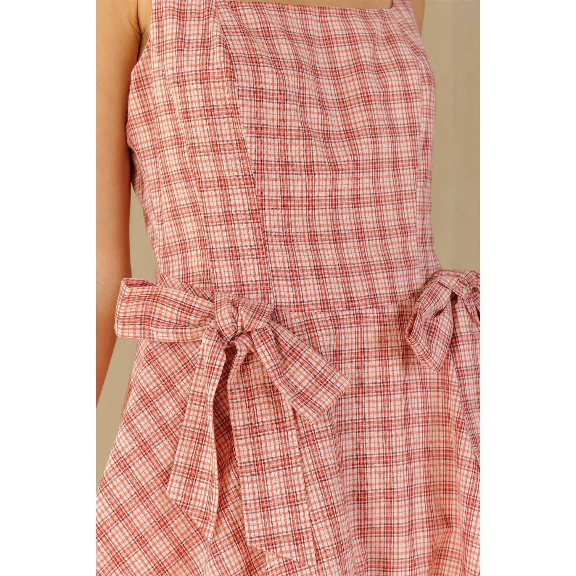 WHITE RED BOW DETAIL MINI DRESS