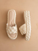 Switch The Candice | Floral Raffia Platform Slide 2 image